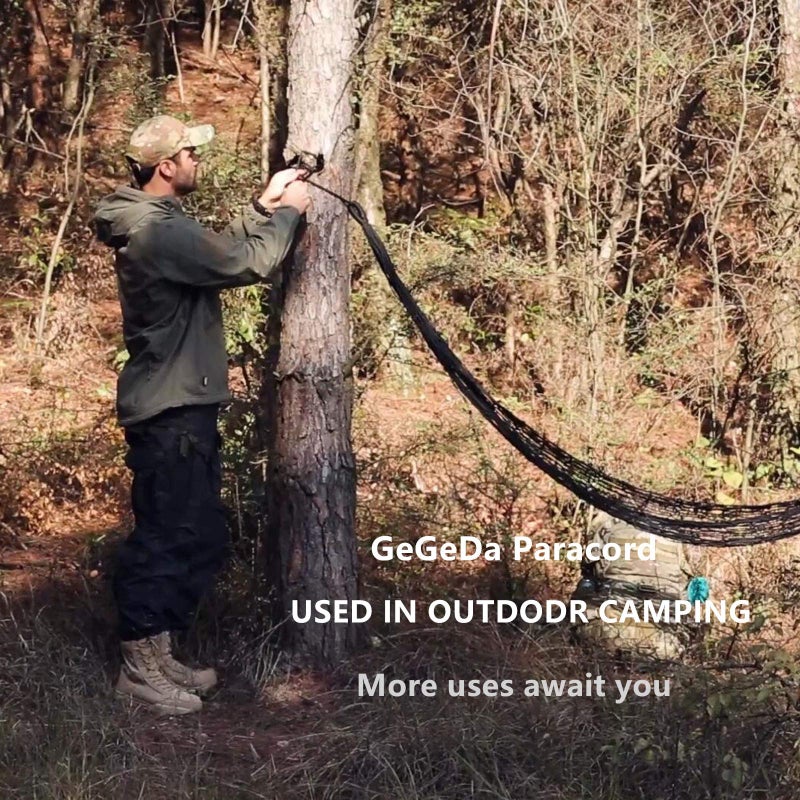 GeGeDa Paracord 9 Core 550 Parachute Cord Camping Rope 100FT (Black, 100feet) - Image 4